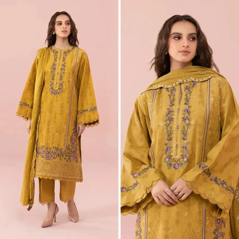 Sapphire Embroidered 3 Piece Lawn Dress with Embroidered Chiffon dupatta WC740