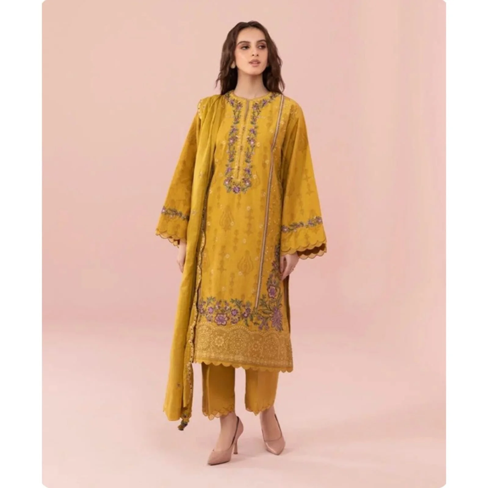 Sapphire Embroidered 3 Piece Lawn Dress with Embroidered Chiffon dupatta WC740 - Image 2
