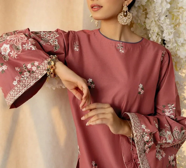 Sapphire Embroidered Dhanak dress 2 Piece WC865 - Image 2