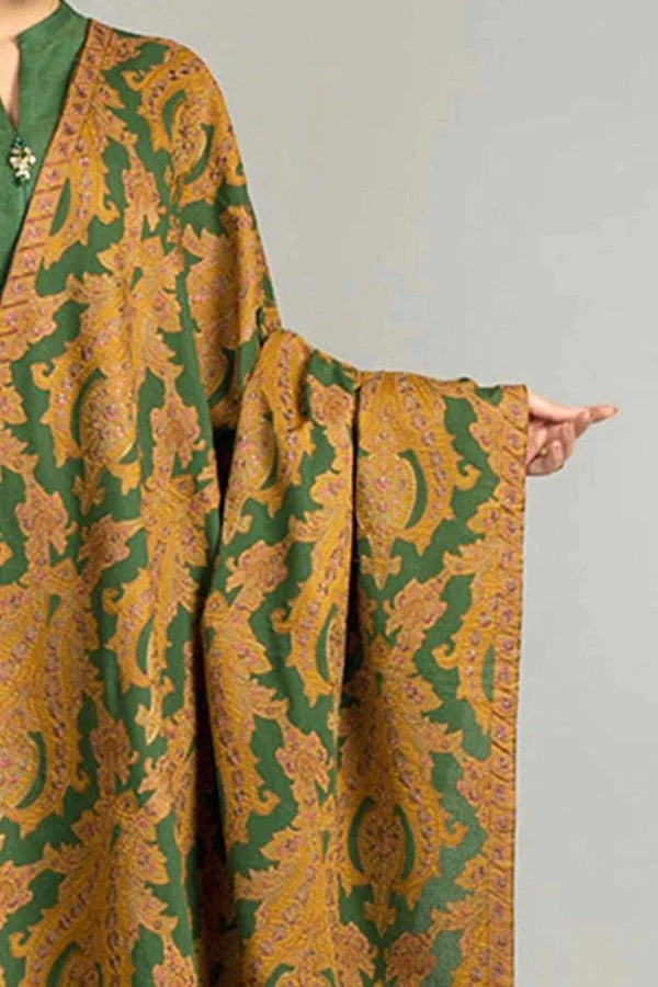 Sapphire Unstitched Winter Dhanak Suit with digital printed wool shawll 3 Piece WC540 - Image 2