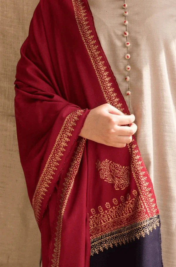 Sapphire Unstitched Winter Printed Dhanak Dress with Printed Shawll 3 Piece WC545 - Image 2