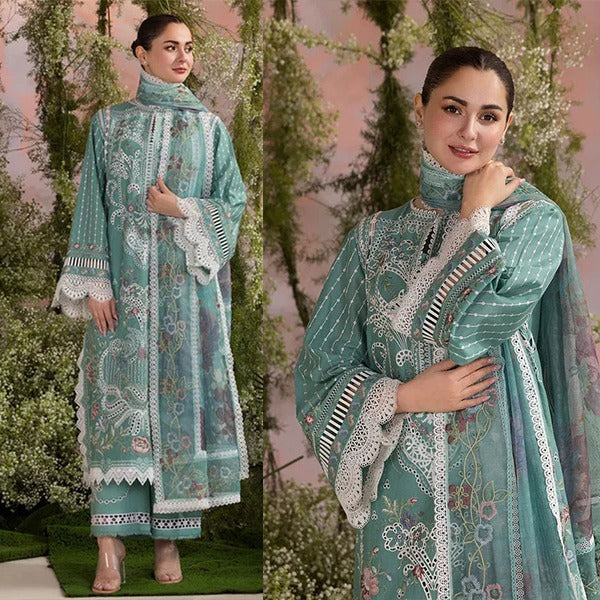 Sobia Nazir 3 Piece Lawn ChickenKari Embroidered dress Printed Chiffon Dupata WC1275