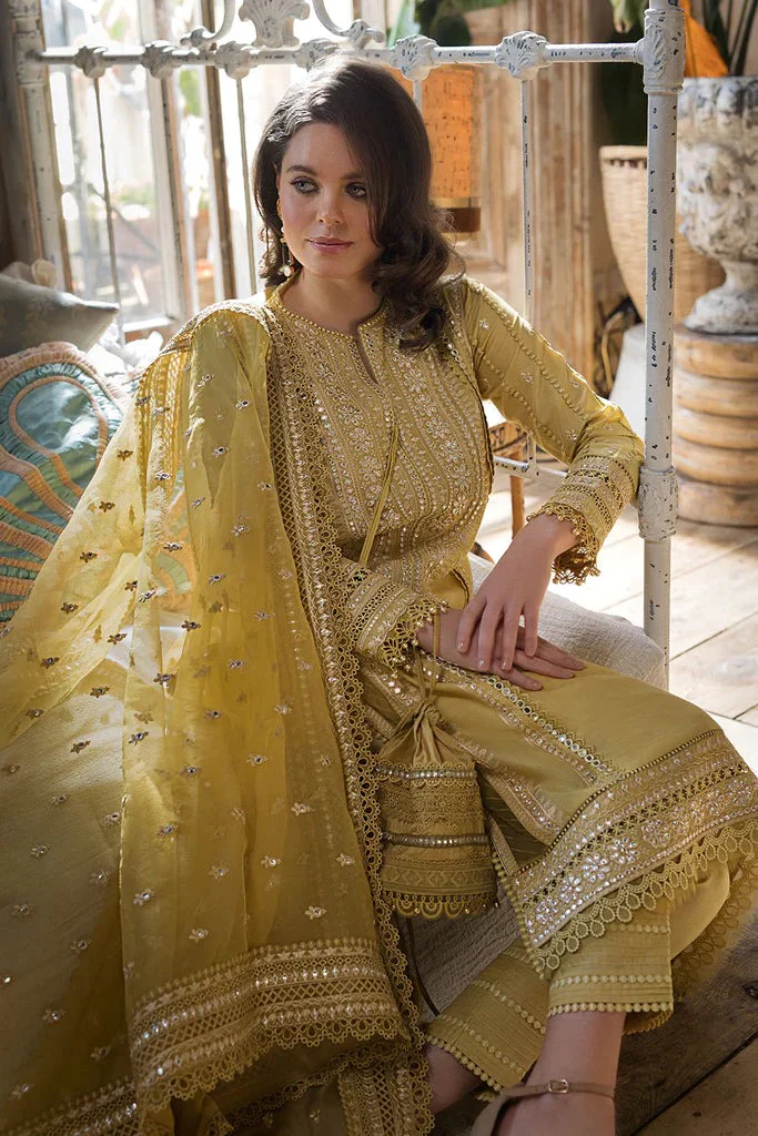 WC224-Sobia Nazir Embroidered 3 Piece Lawn Dress With Embroidered Organza Dopata - Image 2