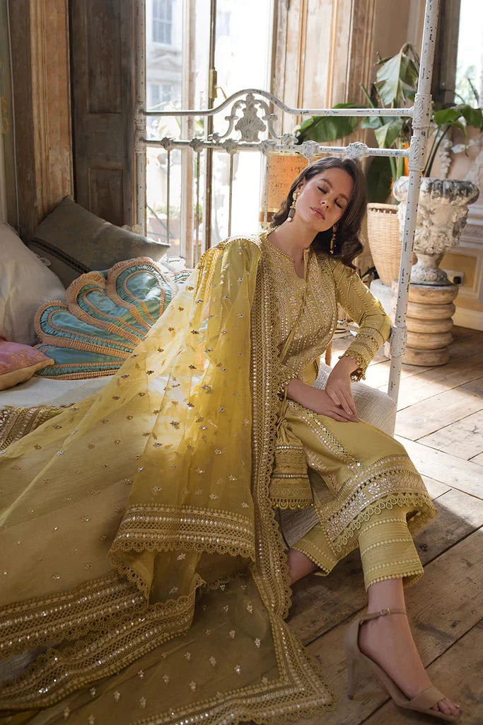 WC224-Sobia Nazir Embroidered 3 Piece Lawn Dress With Embroidered Organza Dopata - Image 3