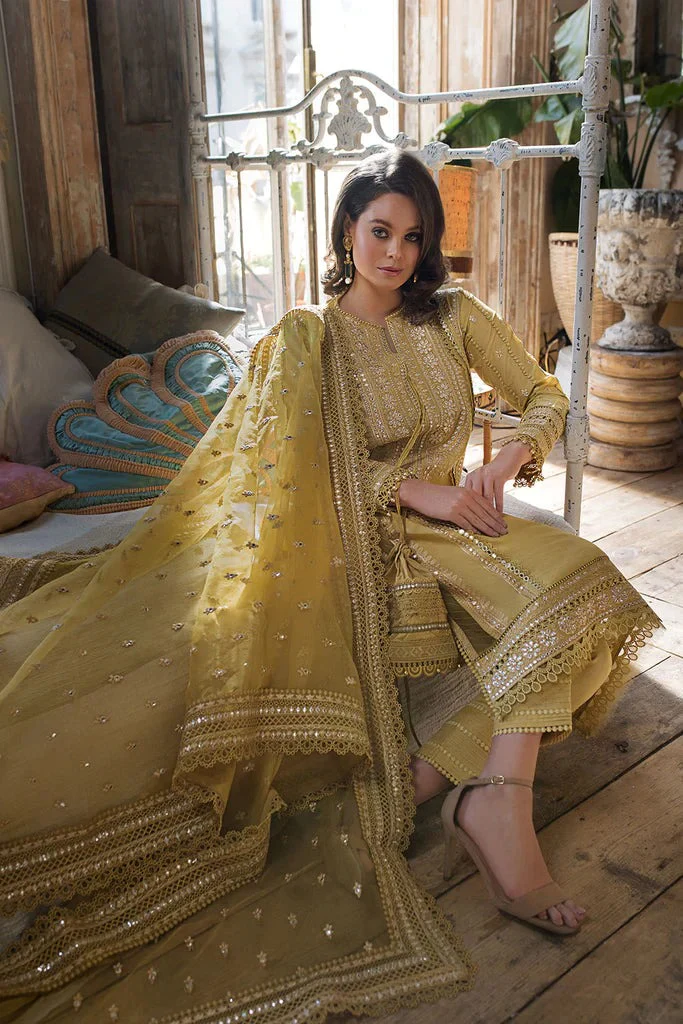 WC224-Sobia Nazir Embroidered 3 Piece Lawn Dress With Embroidered Organza Dopata - Image 4