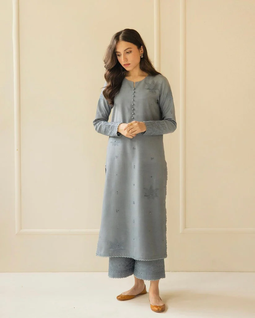 Summer Lawn Embroidered Shirt With Organza Embroidered Dupatta 3PC WC730 - Image 4