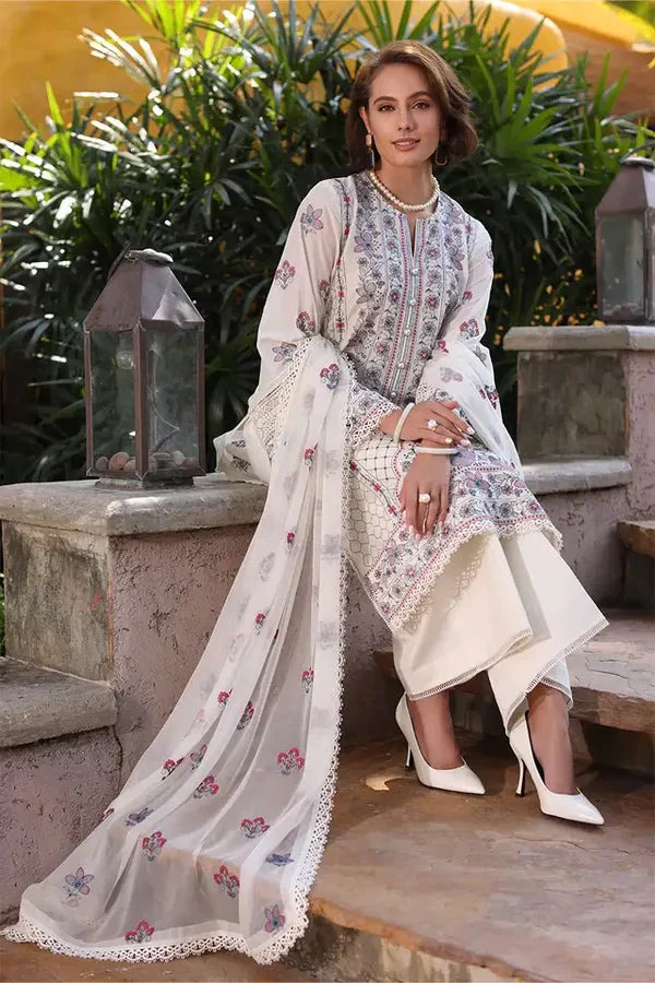 Unstitched Bareeze 3 Piece Lawn Embroidered Dress WC1067 - Image 4