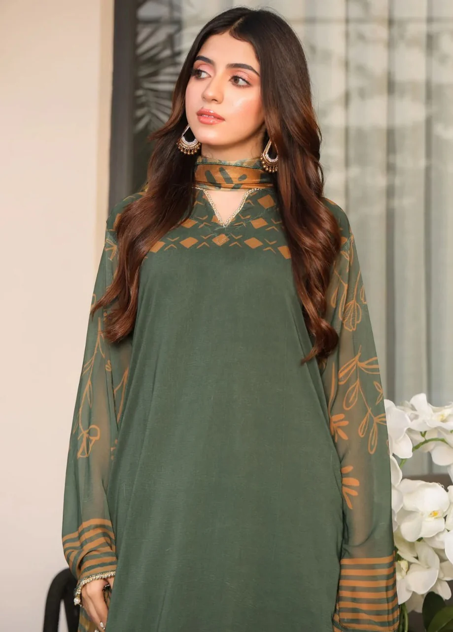 WC1099-Printed Summer Swiss lawn 3 Piece Dress - Image 2