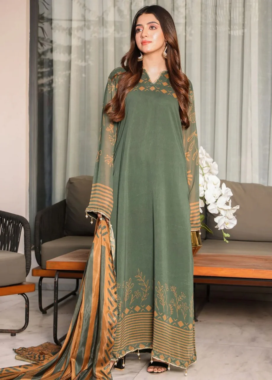 WC1099-Printed Summer Swiss lawn 3 Piece Dress - Image 3