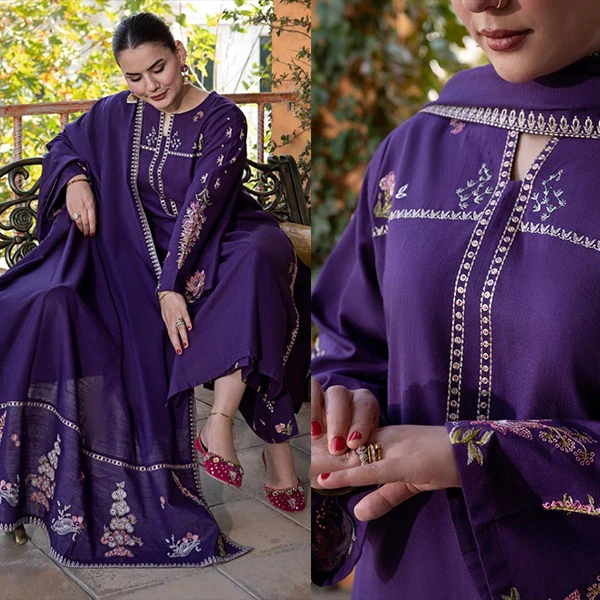 Urge 3 Piece Lawn Embroidered dress with Lawn Dupata Emb. Trouser WC1292