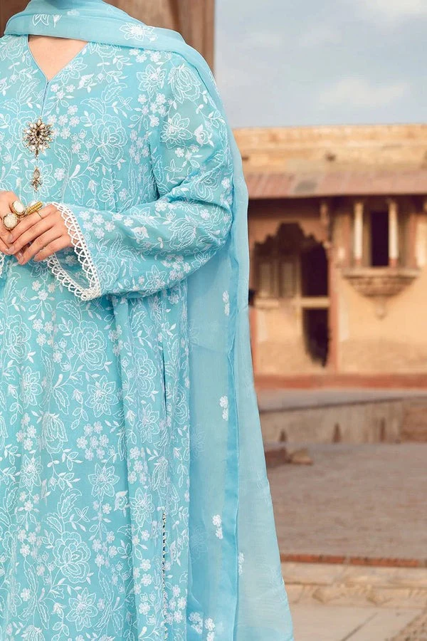 Bareeze Embroidered Shirt and chiffon dupatta lawn dress 3PC WC209 - Image 3