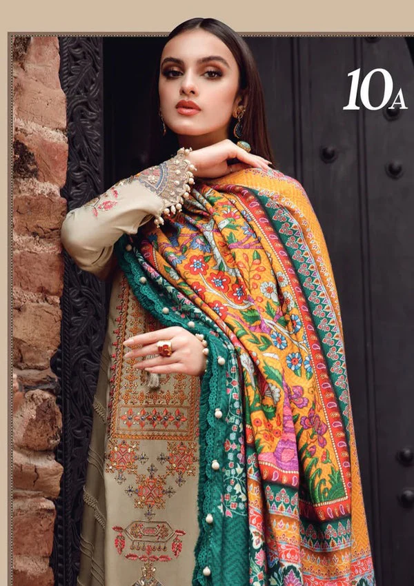 Sapphire Winter Embroidered Dhanak Dress with Printed Shawll 3 Piece WC539 - Image 3