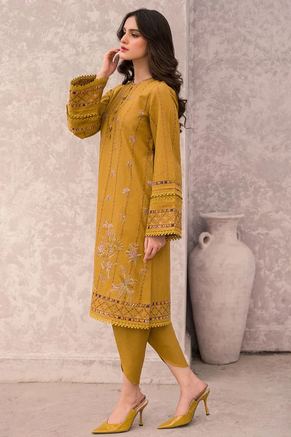Winter Embroidered Dhanak Dress with Printed Shawll 3 Piece WC618 - Image 4