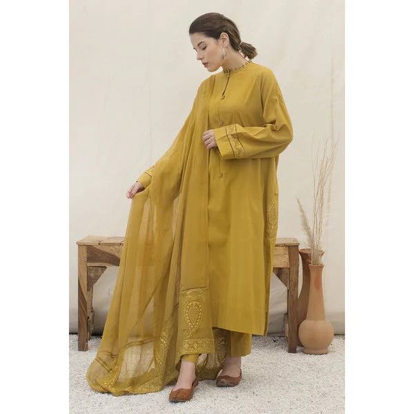 Summer Embroidered Lawn Dress & Organza Dupatta 3PC WC777 - Image 4