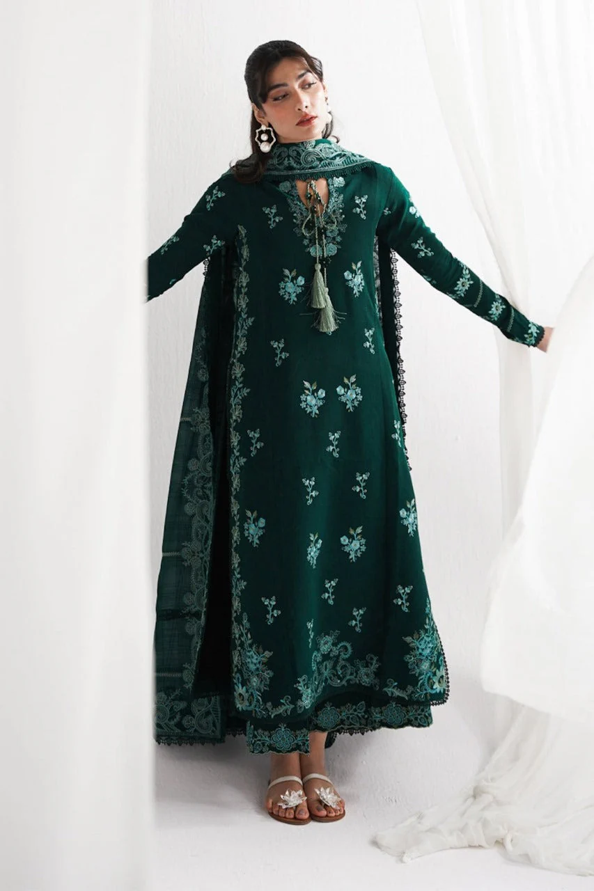 WInter 3 Piece Dhanak Embroidered Shirt with Dhanak Embroidered Shawll and Trouser WC1235 - Image 2