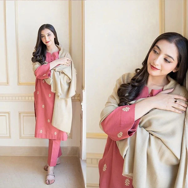 WC611-Winter 3 Piece Dhanak suit with Dhanak Shawll