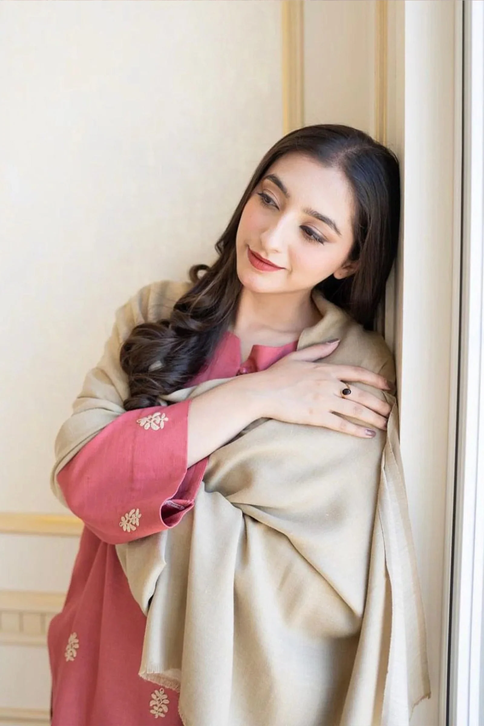 WC611-Winter 3 Piece Dhanak suit with Dhanak Shawll - Image 3