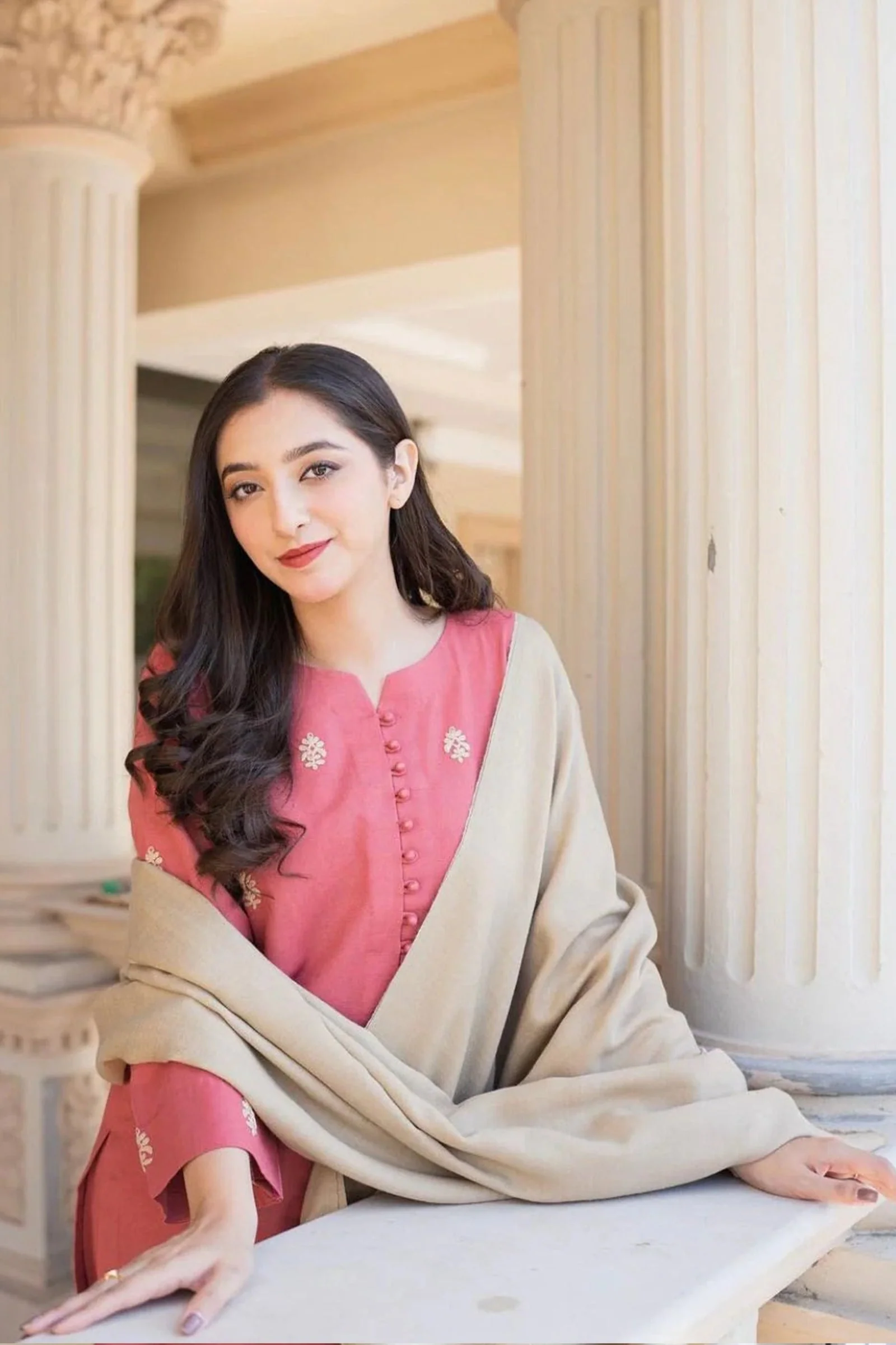 WC611-Winter 3 Piece Dhanak suit with Dhanak Shawll - Image 4