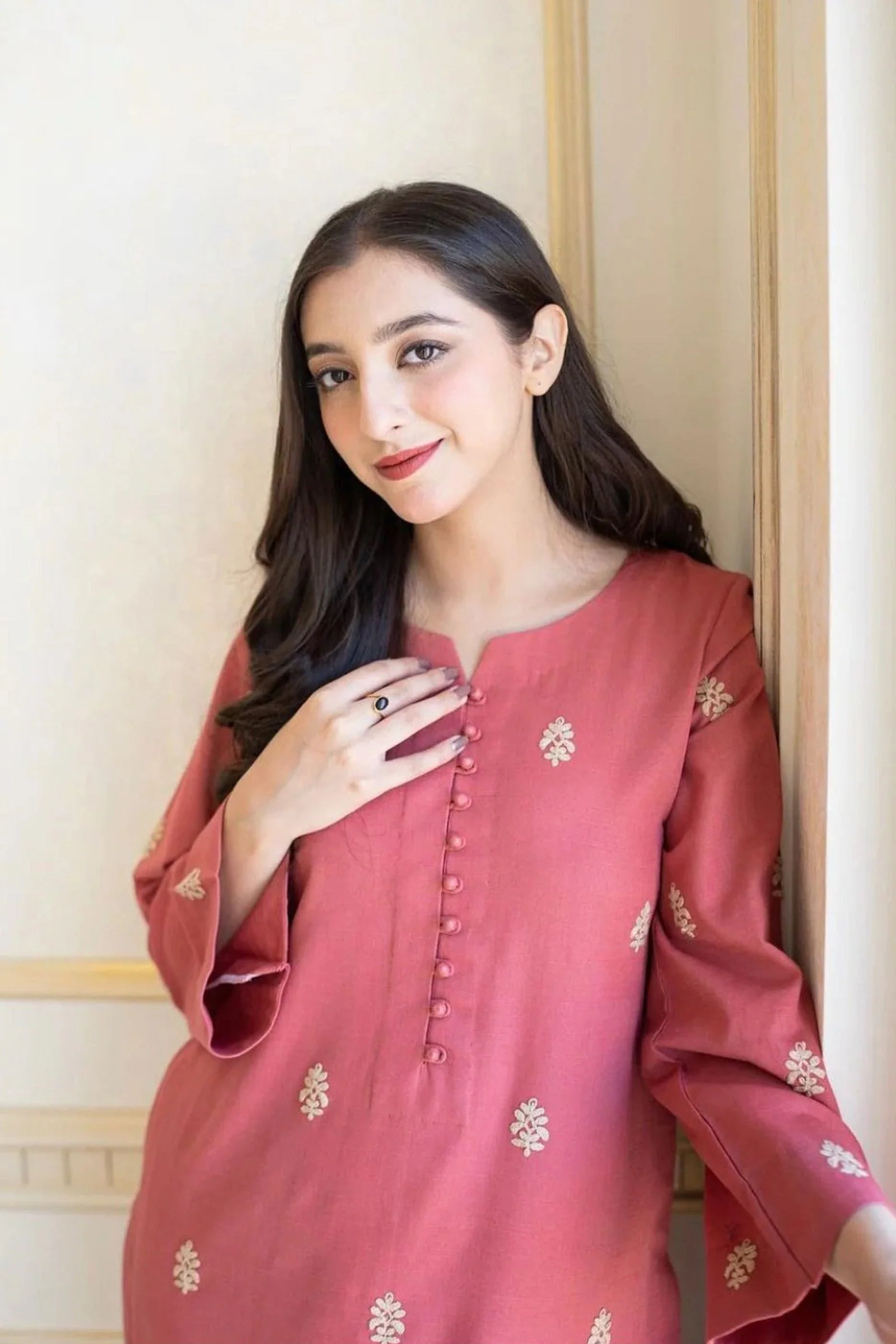 WC611-Winter 3 Piece Dhanak suit with Dhanak Shawll - Image 5