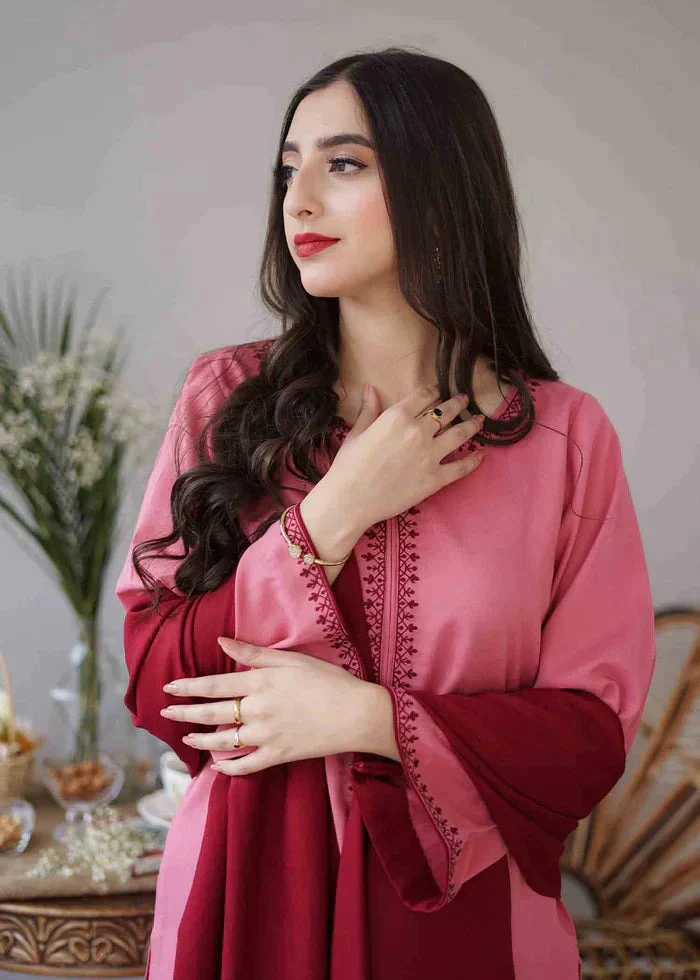 Winter 3 Piece Dhanak suit with Embroidered Dhanak Shawll WC406 - Image 4