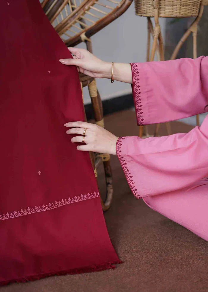 Winter 3 Piece Dhanak suit with Embroidered Dhanak Shawll WC406 - Image 5