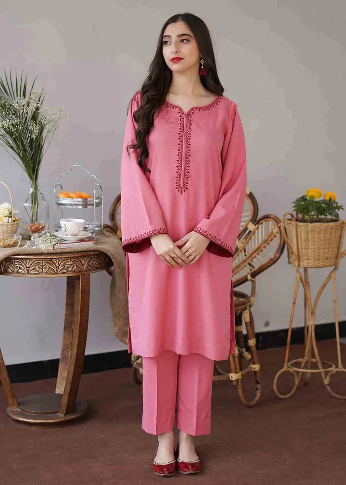 Winter 3 Piece Dhanak suit with Embroidered Dhanak Shawll WC406 - Image 6