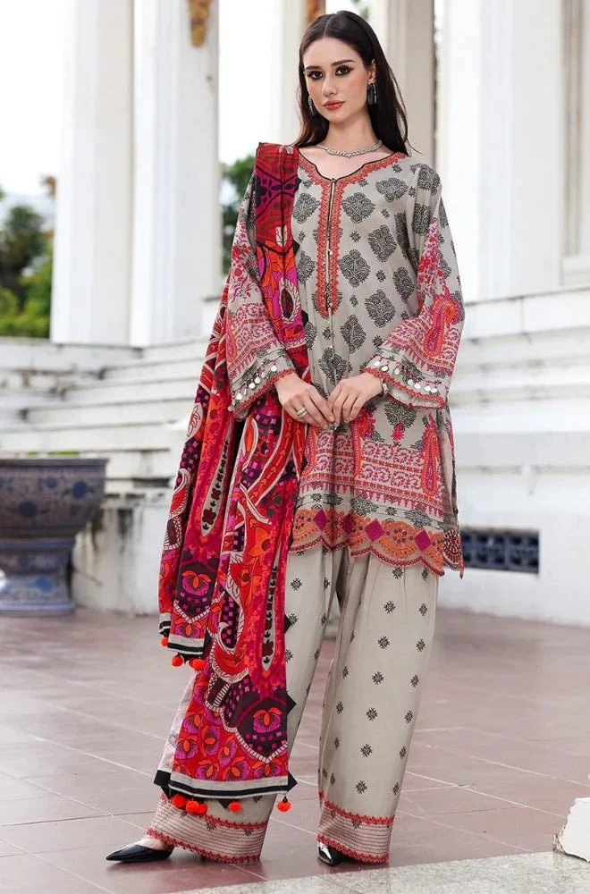 Winter 3 Piece Karandi Digital Print Dress and Karandi Dupata WC1230 - Image 2