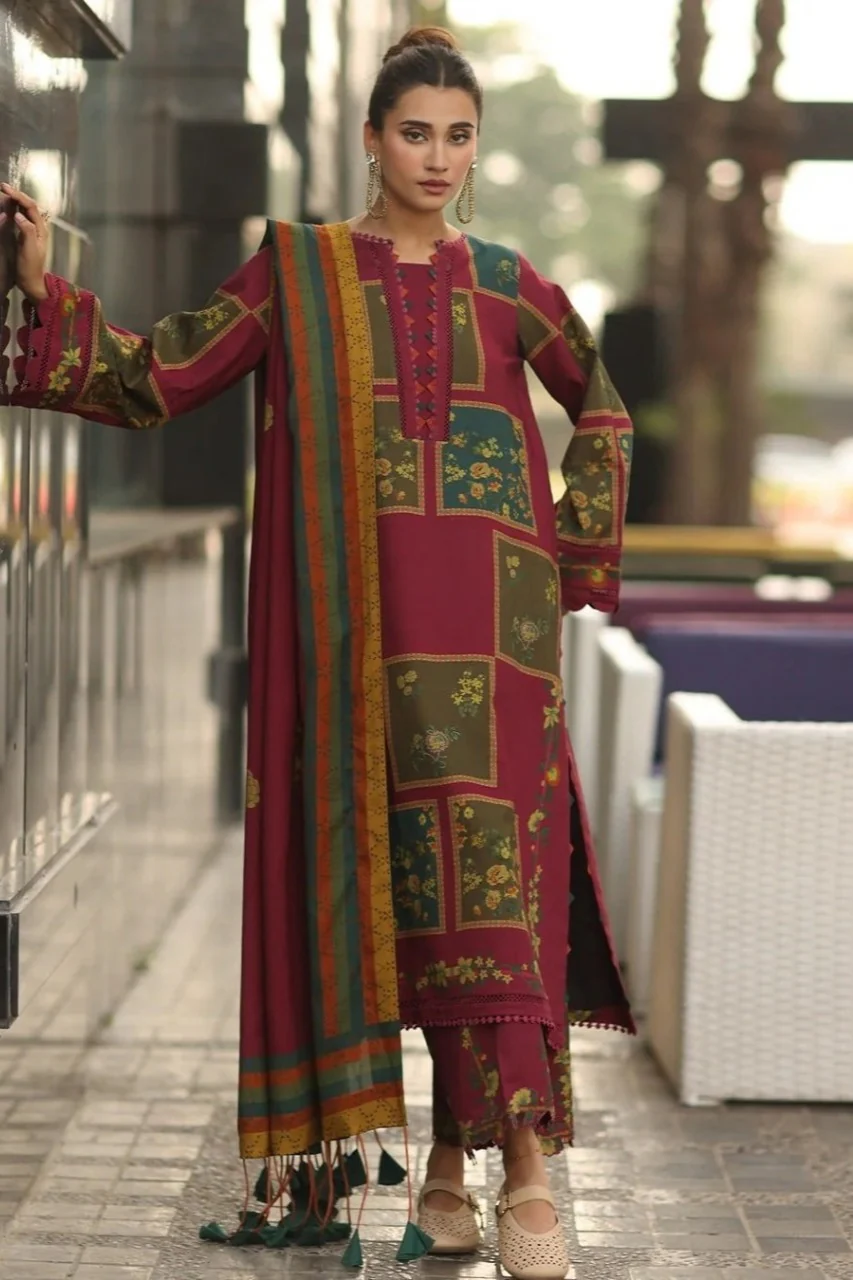 Winter 3 Piece Karandi Digital Print Dress WC1232 - Image 2