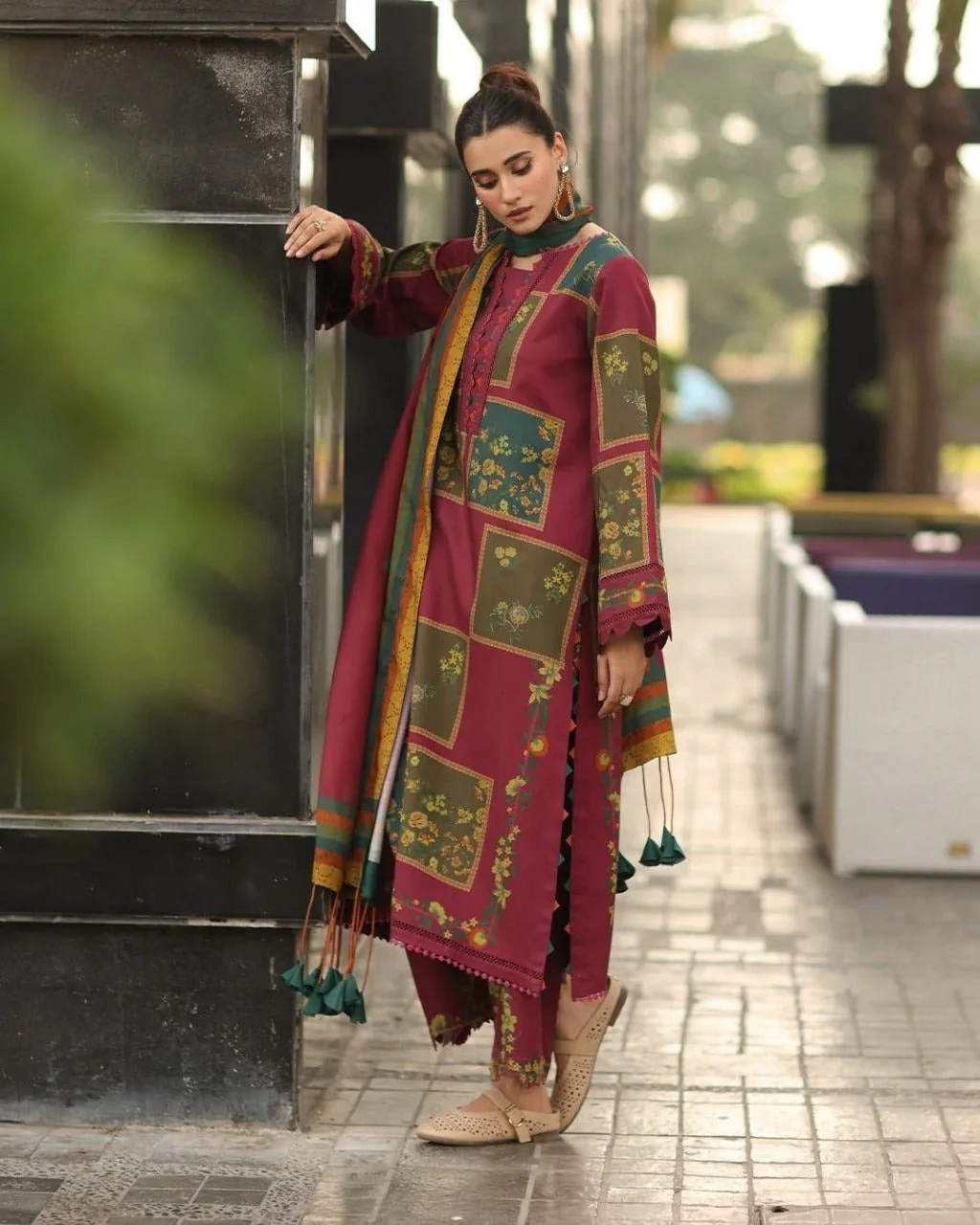 Winter 3 Piece Karandi Digital Print Dress WC1232 - Image 3