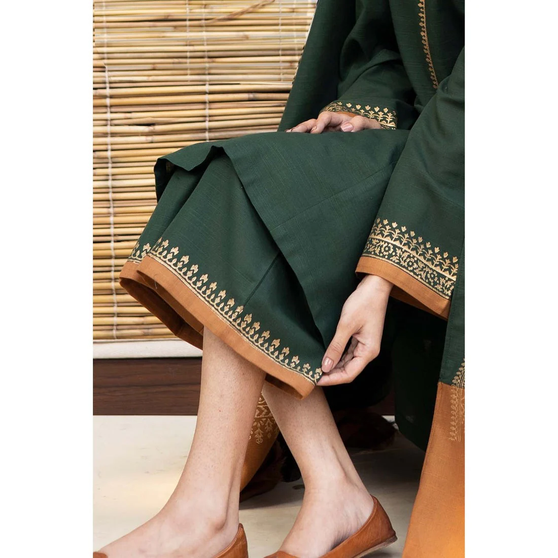 Winter Dhanak Dress with Printed Shawll 3 Piece WC411 - Image 3