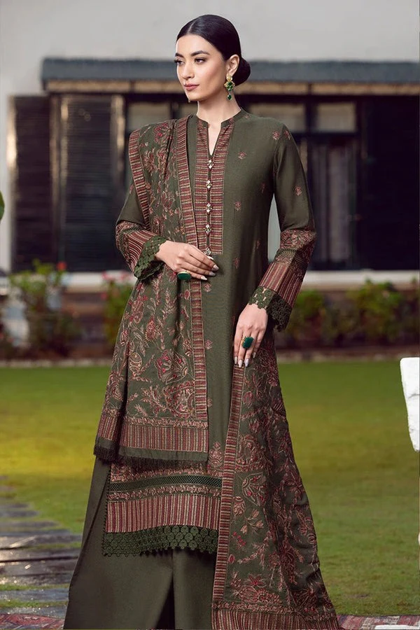 Winter Embroidered Dhanak Suit with Heavy Embroidered Dhanak Shawll WC415 - Image 2