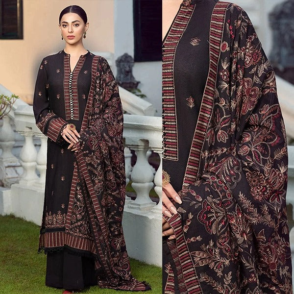 Winter Unstitched Dhanak Embroidered Dress with Embroidered Dhanak Shawll WC420